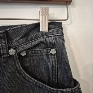 VTG L.A. Gear High Waisted Black Tapered Peg Top Zip Ankle Mom Jean Retro 80 90s